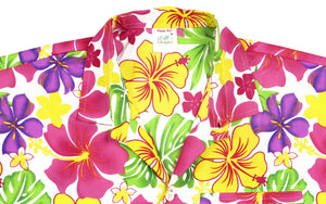 LA LEELA Men's Hawaiian Blossom Patio Short Sleeve Shirts Beach Button Down Aloha Tropical Shirts Pink_AA182