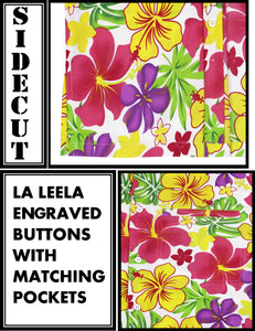 LA LEELA Men's Hawaiian Blossom Patio Short Sleeve Shirts Beach Button Down Aloha Tropical Shirts Pink_AA182