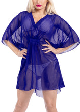 Load image into Gallery viewer, LA LEELA Women&#39;s Swimwear Cover up plus size OSFM 4-14 [S-L] Royal Blue_X957