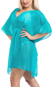 LA LEELA Women's Beach Cover ups Bikini Swimwear OSFM 4-14 [S-L] Green_X959