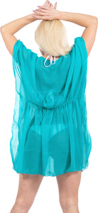 LA LEELA Women's Beach Cover ups Bikini Swimwear OSFM 4-14 [S-L] Green_X959