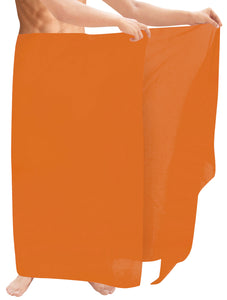 LA LEELA Men's Sarong Sleepwear Pareo Beach Swim Solid Wrap 78"X42" Orange Y576 910906