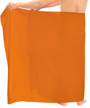 Load image into Gallery viewer, LA LEELA Men&#39;s Sarong Sleepwear Pareo Beach Swim Solid Wrap 78&quot;X42&quot; Orange Y576 910906