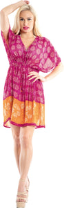 LA LEELA Swimsuit Cover ups Beach Kimono For Women Pink_Y449 OSFM 14-24W [L- 3X]