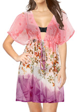 Load image into Gallery viewer, LA LEELA Beach cover up Swimwear Swimsuit For Women Pink_Y424 OSFM 14-24W [L-3X]