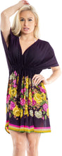 Load image into Gallery viewer, LA LEELA kimono cover ups for swimwear women Violet_Y441 OSFM 14-24W [L- 3X]