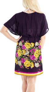 LA LEELA kimono cover ups for swimwear women Violet_Y441 OSFM 14-24W [L- 3X]
