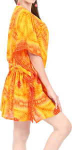 LA LEELA kimono cover ups for swimwear women Orange_Y317 OSFM 16-28W [XL- 4X]
