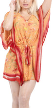 Load image into Gallery viewer, LA LEELA swimwear Cover up Beach Kimono Plus Size Orange_Y310 OSFM 16-28W[XL-4X]
