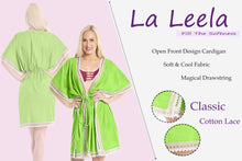 Load image into Gallery viewer, LA LEELA Kimono cover up Jacket Swimwear For Women Green_Y303 OSFM 16-30W{XL-5X]