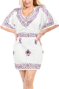 LA LEELA Plain Dress for Women Petite Maternity Dress Half Sleeve US 10-14 White_Y270