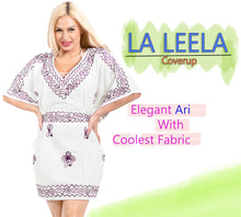 Load image into Gallery viewer, LA LEELA Plain Dress for Women Petite Maternity Dress Half Sleeve US 10-14 White_Y270