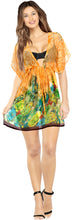Cargar imagen en el visor de la galería, LA LEELA kimono cover ups for swimwear women Orange_Y440 OSFM 14-24W [L- 3X]