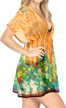 Cargar imagen en el visor de la galería, LA LEELA kimono cover ups for swimwear women Orange_Y440 OSFM 14-24W [L- 3X]