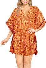 Load image into Gallery viewer, LA LEELA kimono cover ups for swimwear women Orange_Y315 OSFM 16-28W [XL- 4X]