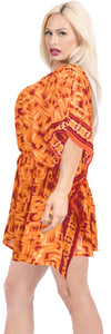 LA LEELA kimono cover ups for swimwear women Orange_Y315 OSFM 16-28W [XL- 4X]