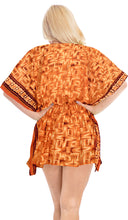 Load image into Gallery viewer, LA LEELA kimono cover ups for swimwear women Orange_Y315 OSFM 16-28W [XL- 4X]