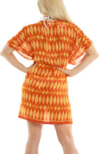 Cargar imagen en el visor de la galería, LA LEELA swimwear Cover up Beach Kimono Plus Size Orange_Y445 OSFM 14-24W [L-3X]