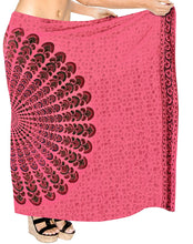 Load image into Gallery viewer, la-leela-womens-sarong-beach-swimsuit-bikini-cover-up-wrap-pareo-peacock