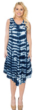 Load image into Gallery viewer, LA LEELA Women&#39;s Summer Casual Swing T- Dresses US 14-20W Navy Blue_P853