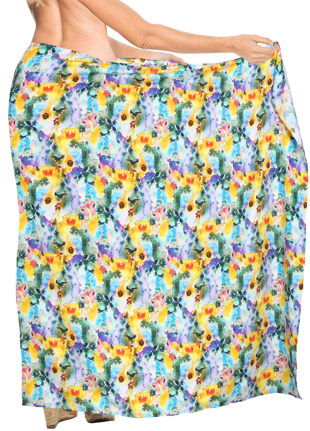 HAPPY BAY Women's Casual Swimwear Sarong Slit Beach Wrap One Size flower-AD314