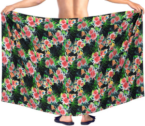 HAPPY BAY Men's Sarong Beachwear Blanket Pareo Wrap Lungi Tie 78"X42" Black Z249 911184
