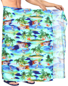 HAPPY BAY Men Beach Sarong Pareo Swimwear Cover Ups Wrap Lungi 78"X42" Blue Z227 911185
