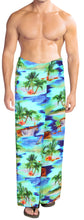 Load image into Gallery viewer, HAPPY BAY Men Beach Sarong Pareo Swimwear Cover Ups Wrap Lungi 78&quot;X42&quot; Blue Z227 911185