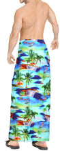 Load image into Gallery viewer, HAPPY BAY Men Beach Sarong Pareo Swimwear Cover Ups Wrap Lungi 78&quot;X42&quot; Blue Z227 911185