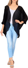 Load image into Gallery viewer, LA LEELA Women&#39;s Blouse Top Beach Kimono Dress US S Black_Y694 XL Black_AA323