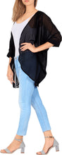 Load image into Gallery viewer, LA LEELA Women&#39;s Blouse Top Beach Kimono Dress US S Black_Y694 XL Black_AA323