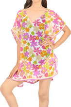 Load image into Gallery viewer, LA LEELA Women&#39;s Beach Swimsuit Cover Up for Swimwear Caftan US 0-8 Pink_Y703