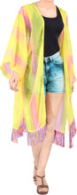 Load image into Gallery viewer, LA LEELA Women Bathing Suit Beach Summer Kimono Maxi Dress US L-4X Yellow_V996