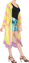 Load image into Gallery viewer, LA LEELA Women Bathing Suit Beach Summer Kimono Maxi Dress US L-4X Yellow_V996