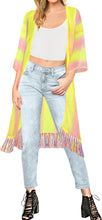 Load image into Gallery viewer, LA LEELA Women Bathing Suit Beach Summer Kimono Maxi Dress US L-4X Yellow_V996