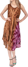 Load image into Gallery viewer, LA LEELA Floral Casual Caftan Dress for Women Brown_Y860 US Size 14 - 20W