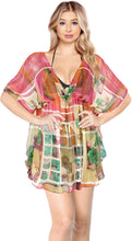 Load image into Gallery viewer, LA LEELA Women&#39;s Caftan Swimsuit Cover Ups Dress for Swimwear US 8-16W Pink_M135