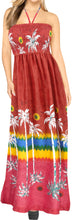 Load image into Gallery viewer, LA LEELA Long Maxi Hawaiian Palm Tree Print Tube Dress For Women Halter Neck Beach Vacation Outfit Ladies Casual Beachwear