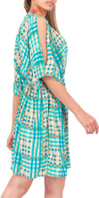 Load image into Gallery viewer, LA LEELA Women&#39;s Caftan Bikini Swimwear Cover Ups Dress US 8-16W Turquoise_N214