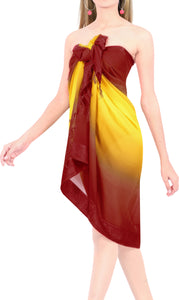 La Leela Women's Bikini Beach Wrap Hawaiian Sarong Swimming Suit Bathing Pareo Beachwear Valentines Day Dress Cover up Long 78"x42" Red 911551