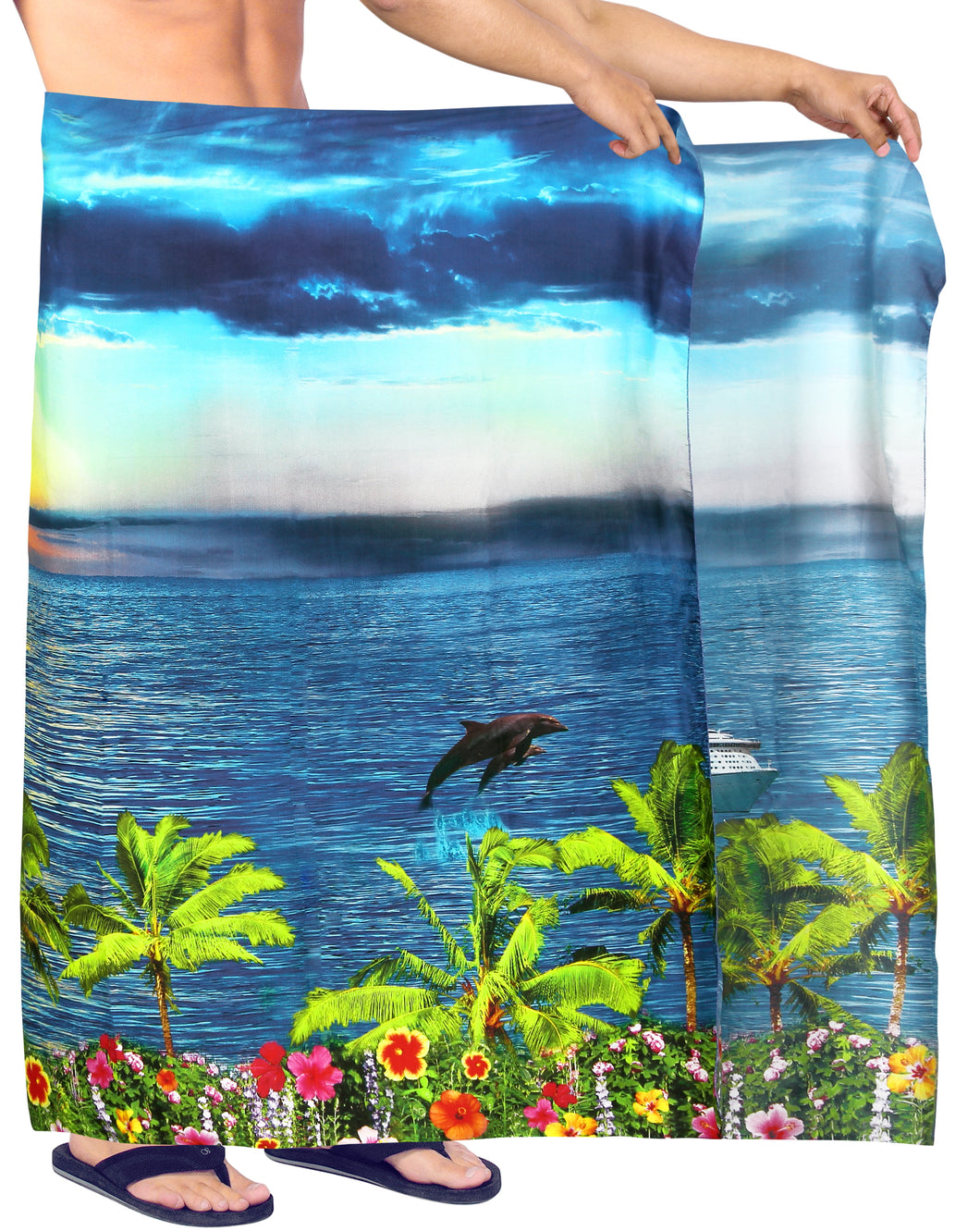 HAPPY BAY Men's Beach Wrap Sarong Cover Ups Swimsuit Tie 78