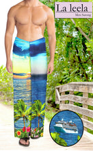 Load image into Gallery viewer, HAPPY BAY Men&#39;s Beach Wrap Sarong Cover Ups Swimsuit Tie 78&quot;X42&quot; Navy Blue Z226 911586