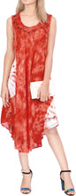 Load image into Gallery viewer, LA LEELA Floral Caftan Beach Dress Cover up for Women Orange_Y866 US Size 14 - 2