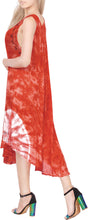 Load image into Gallery viewer, LA LEELA Floral Caftan Beach Dress Cover up for Women Orange_Y866 US Size 14 - 2