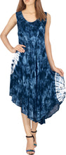 Load image into Gallery viewer, LA LEELA Women Floral Plus size Caftan Dress Hand Tie Dye Navy Blue_Y867 US Size