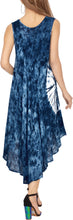 Load image into Gallery viewer, LA LEELA Women Floral Plus size Caftan Dress Hand Tie Dye Navy Blue_Y867 US Size