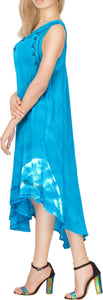 LA LEELA Floral Casual Caftan Dress for Women Blue_Y868 US Size 14 - 20W