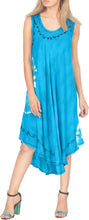 Load image into Gallery viewer, LA LEELA Floral Casual Caftan Dress for Women Blue_Y868 US Size 14 - 20W