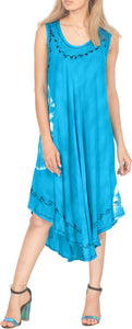 LA LEELA Floral Casual Caftan Dress for Women Blue_Y868 US Size 14 - 20W