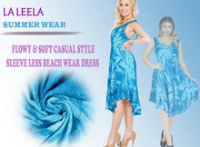Load image into Gallery viewer, LA LEELA Floral Women&#39;s Plus Size Caftan Beach Dress Bright Blue_Y869 US Size 14